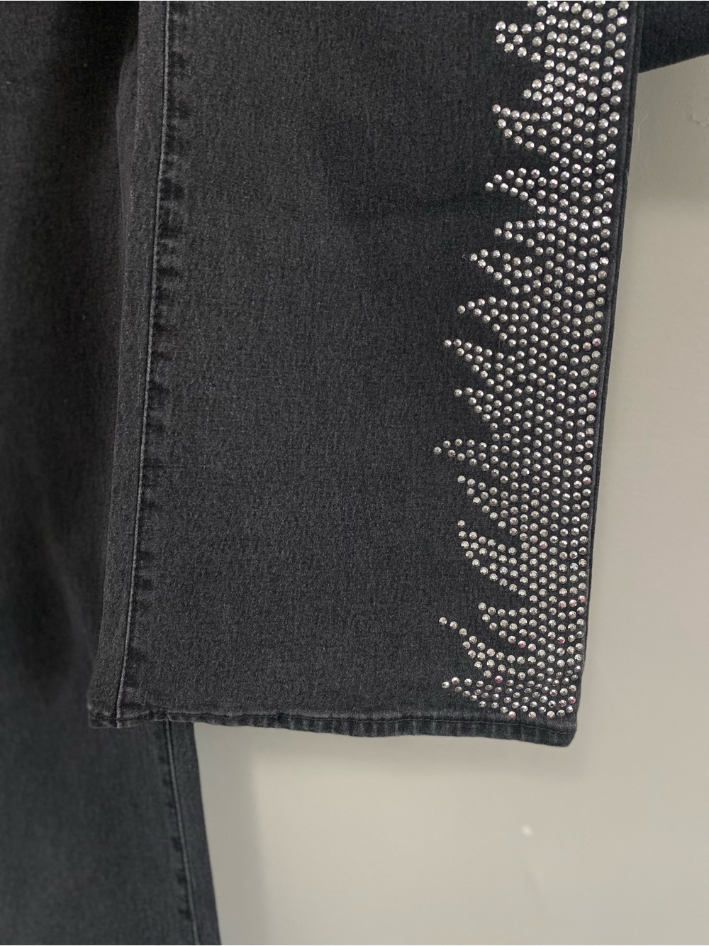DG2 by Diane Gilman Jean 18WP Rhinestones Flame Glam Western Goth Grunge Concert